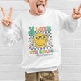 Peace Love 6th Grade Cute Smile Face Back To School Girls Graphic Kid Sweatshirt Peace Love 6th Grade Cute Smile Face Back To School Girls Graphic Kid Sweatshirt