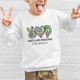 Peace Love Preschool First Day Of Preschool Back To School Graphic Kid Sweatshirt