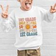 Retro 1st Grade Daisy Colorful Back To School First Grade Graphic Kid Sweatshirt Retro 1st Grade Daisy Colorful Back To School First Grade Graphic Kid Sweatshirt
