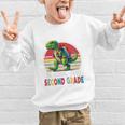 Roaring Into Second Grade T-Rex Back To School 2nd Grade Premium Tri-Blend Graphic Kid Sweatshirt