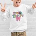 Women Speech Therapy Coquette Bow Pencil Back To School SLP Graphic Kid Sweatshirt