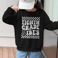 8th Eighth Grade Vibes 1st Back To School Checkerboard Crew Graphic Kid Sweatshirt