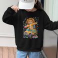 Back To School Lion School Bus 100 Days Of School Graphic Kid Sweatshirt