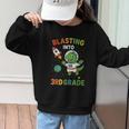 Blasting Into 3rd Grade Dinosaur Astronaut Back To School Graphic Kid Sweatshirt