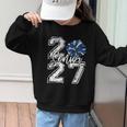 Class Of 2027 Cheer Blue Senior 2027 Back To School Graphic Kid Sweatshirt Class Of 2027 Cheer Blue Senior 2027 Back To School Graphic Kid Sweatshirt
