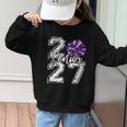 Class Of 2027 Cheer Purple Senior 2027 Back To School Graphic Kid Sweatshirt Class Of 2027 Cheer Purple Senior 2027 Back To School Graphic Kid Sweatshirt