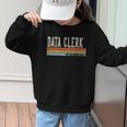 Data Clerk Week Retro Vintage Back To School Day Graphic Kid Sweatshirt