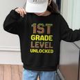 First Day Of 1st Grade Level Unlocked Back To School For Boy Graphic Kid Sweatshirt