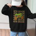 First Day Of 4th Grade Level Begins Back To School Girl Boy Graphic Kid Sweatshirt