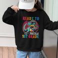 First Day Back To School 1st Grade Boys Football Dinosaur Graphic Kid Sweatshirt