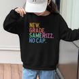 Gen Z Back To School New Grade Same Rizz No Cap Graphic Kid Sweatshirt