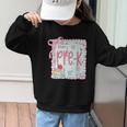 Girls Pre-K Coquette Bow Pink Preppy Back To School Graphic Kid Sweatshirt