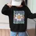 Groovy Kindergarten Back To School First Day Of Kindergarten Graphic Kid Sweatshirt Groovy Kindergarten Back To School First Day Of Kindergarten Graphic Kid Sweatshirt