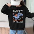Happy First Day Of CollegeRex Dinosaur Back To School Graphic Kid Sweatshirt Happy First Day Of CollegeRex Dinosaur Back To School Graphic Kid Sweatshirt