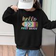Hello First Grade Back To School Pencil Tie Dye 1st Grade Graphic Kid Sweatshirt Hello First Grade Back To School Pencil Tie Dye 1st Grade Graphic Kid Sweatshirt