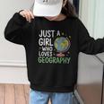Just a Girl Who Loves Geography Back To School Kids Girls Graphic Kid Sweatshirt