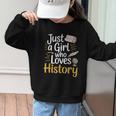 Just a Girl Who Loves History Cute Back To School Kids Girls Graphic Kid Sweatshirt