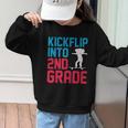 Kickflip Into 2nd Grade Skateboard Lover Back To School Graphic Kid Sweatshirt