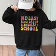 My Last First Day Of Elementary School Groovy Back To School Graphic Kid Sweatshirt