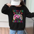 Leveled Up To High School Gaming Fun Back To School Tie Dye Graphic Kid Sweatshirt Leveled Up To High School Gaming Fun Back To School Tie Dye Graphic Kid Sweatshirt
