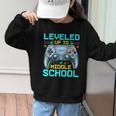 Leveled Up To Middle School Video Gamer Back To School Boys Graphic Kid Sweatshirt Leveled Up To Middle School Video Gamer Back To School Boys Graphic Kid Sweatshirt