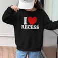 I Love Recess Red Heart Back To School Kids Recess Graphic Kid Sweatshirt
