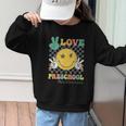 Peace Love Preschool Smile Face Back To School PRESCHOOL Graphic Kid Sweatshirt Peace Love Preschool Smile Face Back To School PRESCHOOL Graphic Kid Sweatshirt