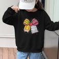 Pencil Coquette Bow Happy First Day Of School Back To School Graphic Kid Sweatshirt Pencil Coquette Bow Happy First Day Of School Back To School Graphic Kid Sweatshirt