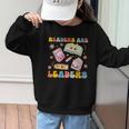 Readers Are Leaders Book Lover Back To School Groovy Girls Graphic Kid Sweatshirt