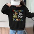 Roaring Into Preschool First Day Back To School Students Graphic Kid Sweatshirt Roaring Into Preschool First Day Back To School Students Graphic Kid Sweatshirt