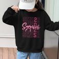 Senior 2025 Coquette Pink Bow Class Of 2025 Back To School Graphic Kid Sweatshirt