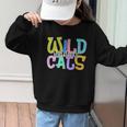 Wildcats School Spirit Groovy Back To School Girls Graphic Kid Sweatshirt