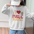 Back To School Education I Love Public Schools Graphic Kid Sweatshirt