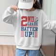 Baseball Second Grade Back To School 2nd Grade Batter Up Graphic Kid Sweatshirt Baseball Second Grade Back To School 2nd Grade Batter Up Graphic Kid Sweatshirt