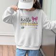 Hello 4th Grade Girls Coquette Fourth Grade Back To School Graphic Kid Sweatshirt Hello 4th Grade Girls Coquette Fourth Grade Back To School Graphic Kid Sweatshirt