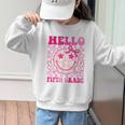 Hello Fifth Grade Coquette Bow Back To School 5th Grade Girl Graphic Kid Sweatshirt Hello Fifth Grade Coquette Bow Back To School 5th Grade Girl Graphic Kid Sweatshirt