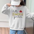 Hello Kindergarten Back To School Cute First Day Kids School Graphic Kid Sweatshirt Hello Kindergarten Back To School Cute First Day Kids School Graphic Kid Sweatshirt