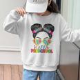 Hello Preschool Messy Bun Tie Dye Back To School Girls Kids Graphic Kid Sweatshirt