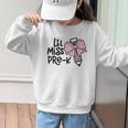 LiL Miss Pre-K Girls Coquette Bow Gingham Bow Back To School Graphic Kid Sweatshirt LiL Miss Pre-K Girls Coquette Bow Gingham Bow Back To School Graphic Kid Sweatshirt