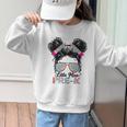 Little Miss Pre-K Girls Back To School Messy Bun Performance Graphic Kid Sweatshirt