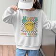Peace Love 5th Grade Cute Smile Face Back To School Girls Graphic Kid Sweatshirt Peace Love 5th Grade Cute Smile Face Back To School Girls Graphic Kid Sweatshirt