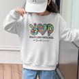 Peace Love Preschool First Day Of Preschool Back To School Graphic Kid Sweatshirt
