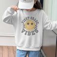 Retro First Grade Vibes Smile Face Back To School 1st Grade Graphic Kid Sweatshirt Retro First Grade Vibes Smile Face Back To School 1st Grade Graphic Kid Sweatshirt