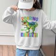 Roaring Into Kindergarten DinosaurRex Back To School Boys Performance Graphic Kid Sweatshirt Roaring Into Kindergarten DinosaurRex Back To School Boys Performance Graphic Kid Sweatshirt