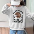 Roaring Into Middle School Tiger Back To School Boy Girl Kid Graphic Kid Sweatshirt Roaring Into Middle School Tiger Back To School Boy Girl Kid Graphic Kid Sweatshirt