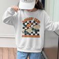 Rolling Into Kindergarten Retro Groovy Back To School Kids Graphic Kid Sweatshirt