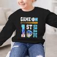1st Grade Back To School Baseball Drip Ice Cream Game On Graphic Kid Sweatshirt