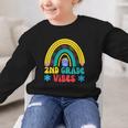 2nd Grade Vibes Back To School Rainbow Second Grade Graphic Kid Sweatshirt
