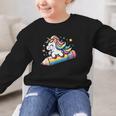 Back To School Unicorn Riding A Pencil Graphic Kid Sweatshirt