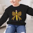Bow Pencil Leopard First Day Of School Back To School Graphic Kid Sweatshirt